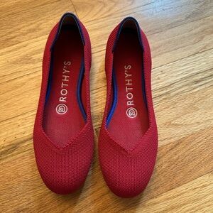 Rothy's Red Flats Classic Minimalist Design